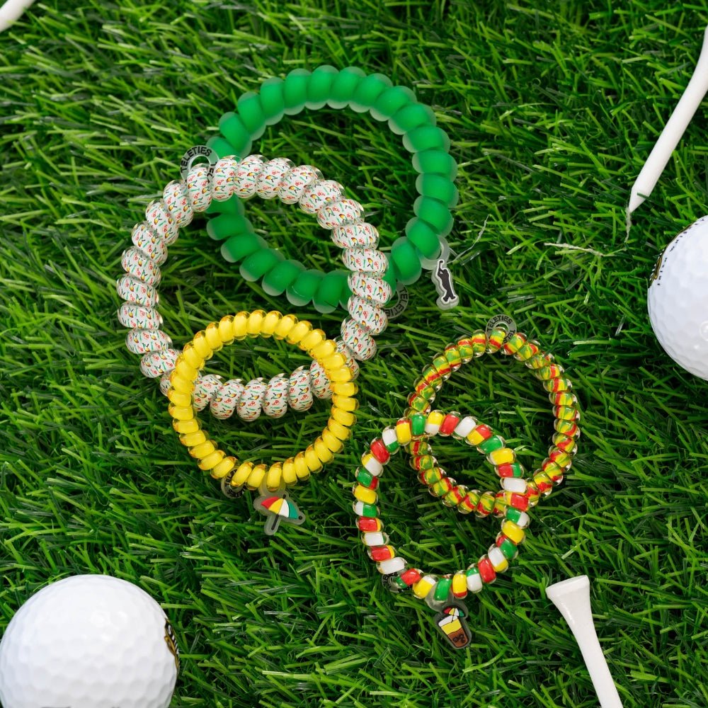 TELETIES - Arnold Palmer 2026 Mix Pack Hair Ties in White Green Yellow - Mix Pack