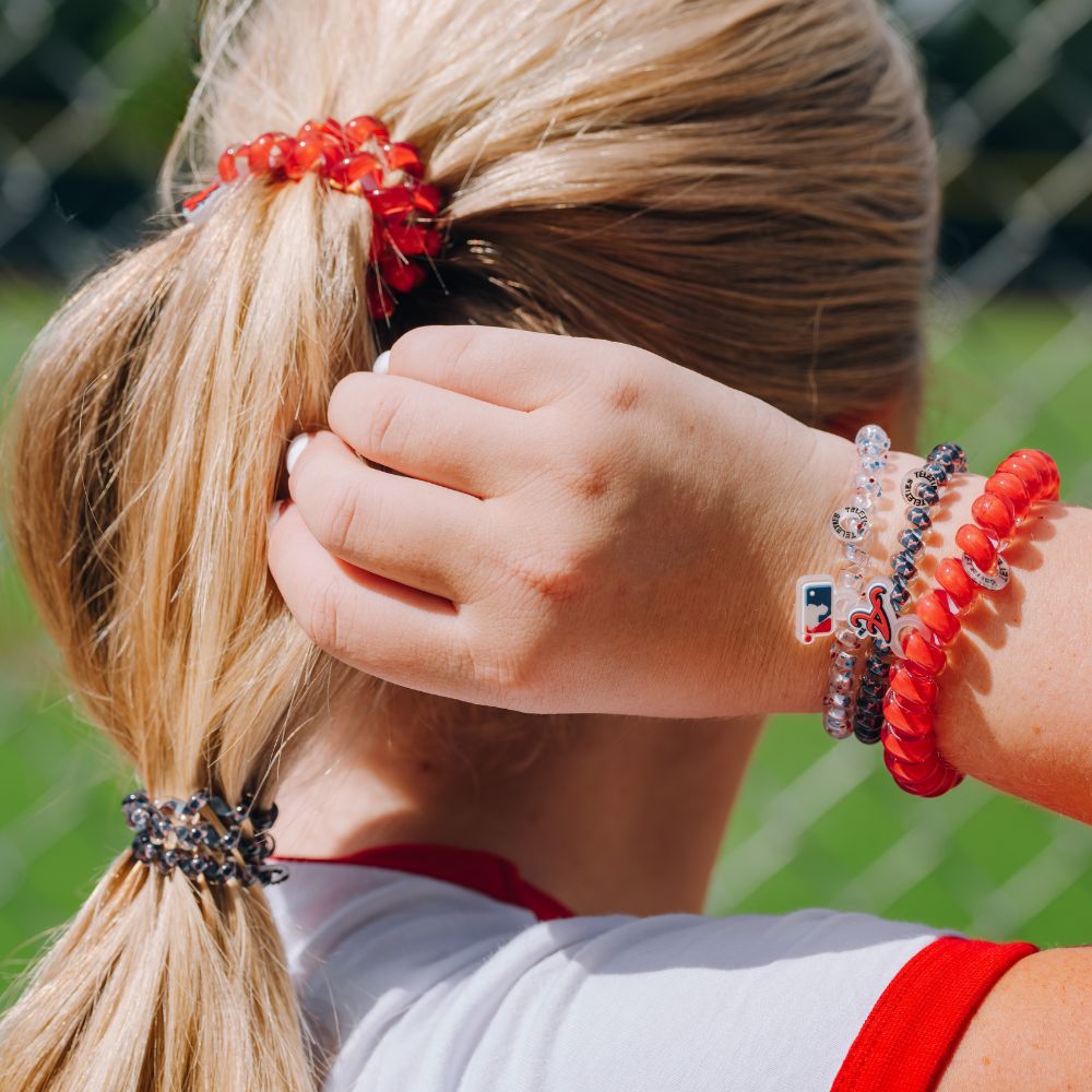 TELETIES - Atlanta Braves Large Hair Ties in Red Blue - Large