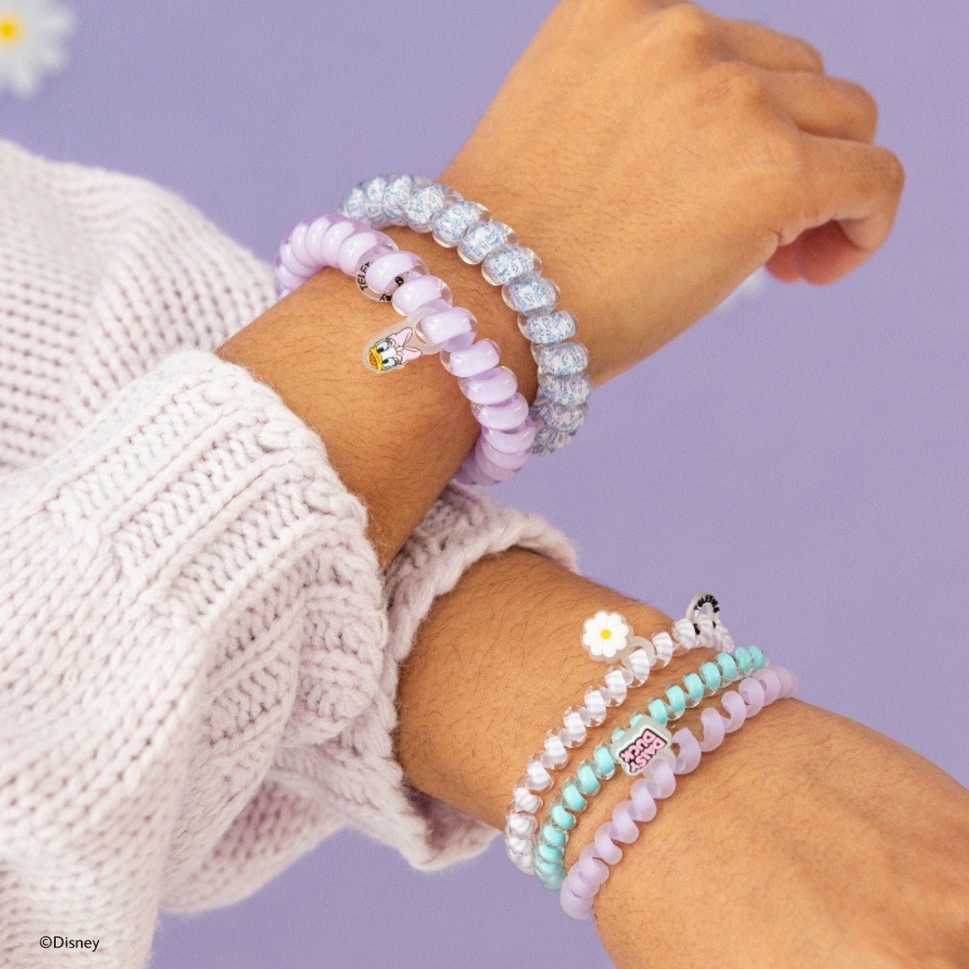 TELETIES - Daisy Duck Mix Pack Hair Ties in Purple - Mix Pack