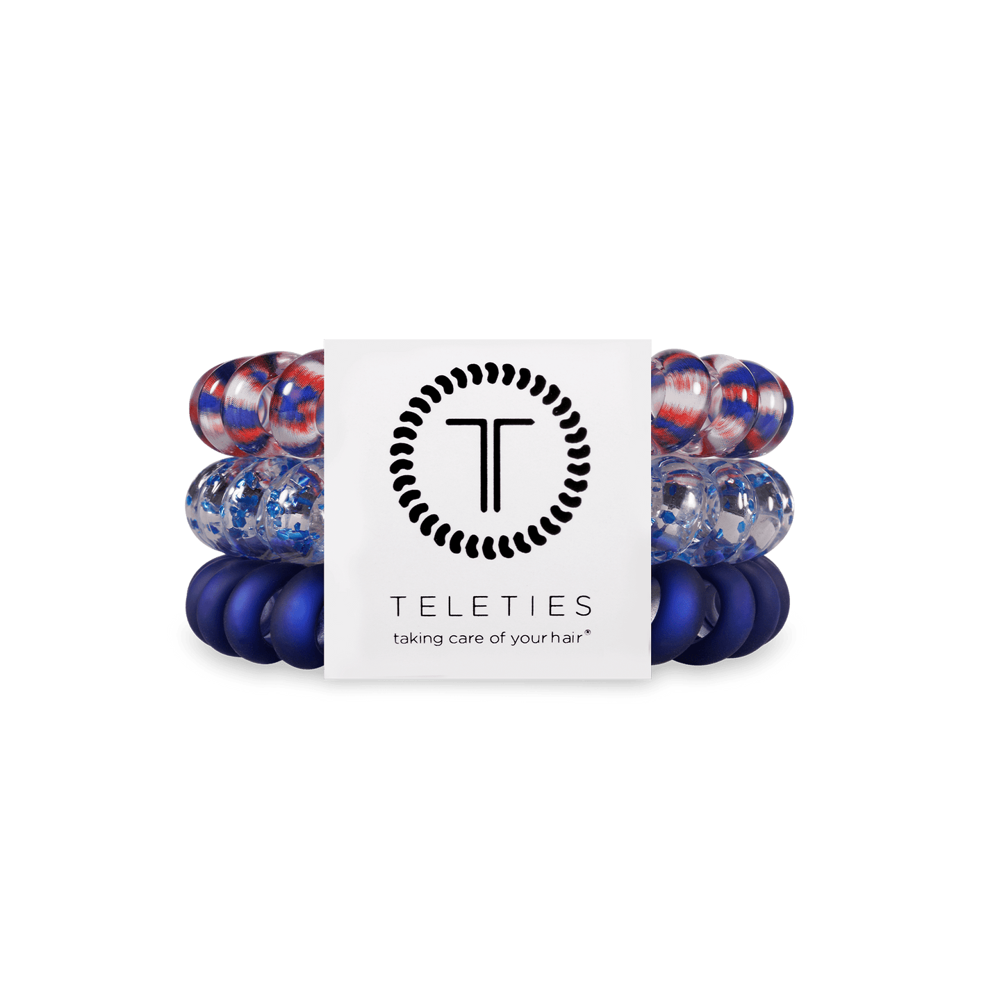 TELETIES - Fire-workin' It Large Hair Ties in Red White Blue - Large