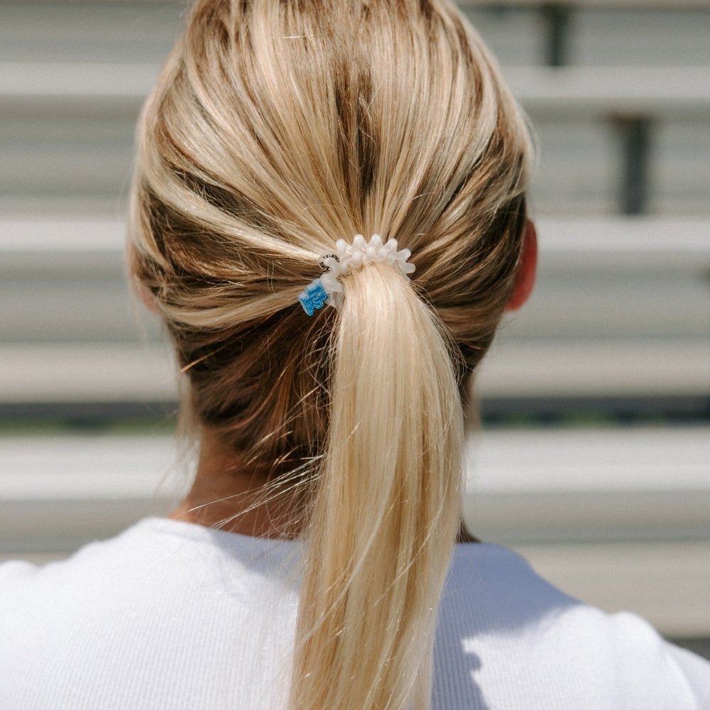 TELETIES - Go Big Blue! Small Hair Ties in White Blue - Small