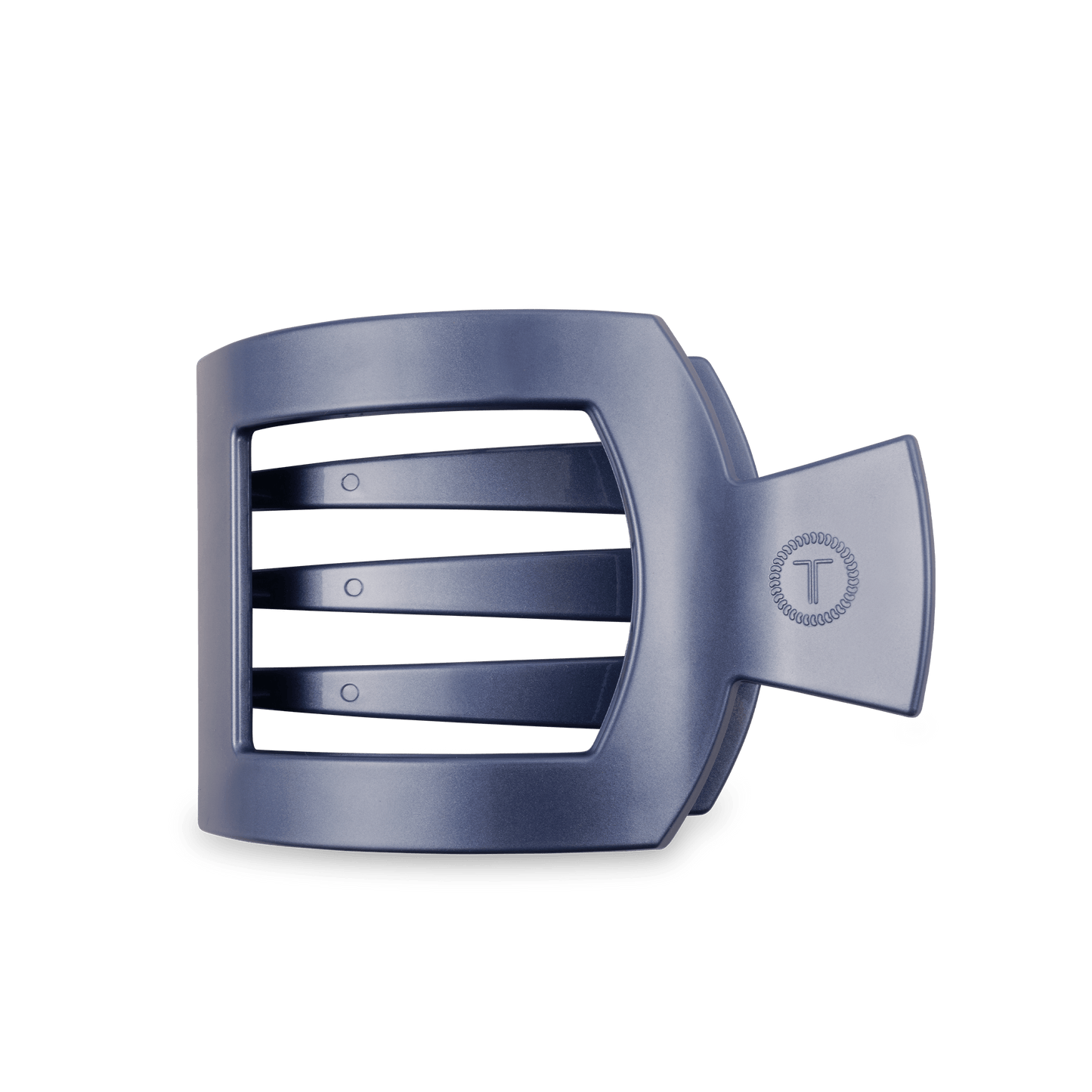 TELETIES - Hampton Bay Large Flat Square Hair Clip in Blue - Large