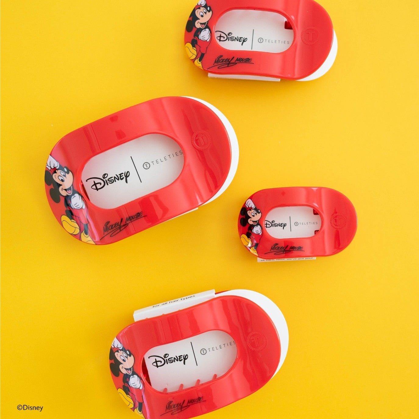 TELETIES - Mickey Mouse Tiny Flat Round Hair Clip in Red - Tiny