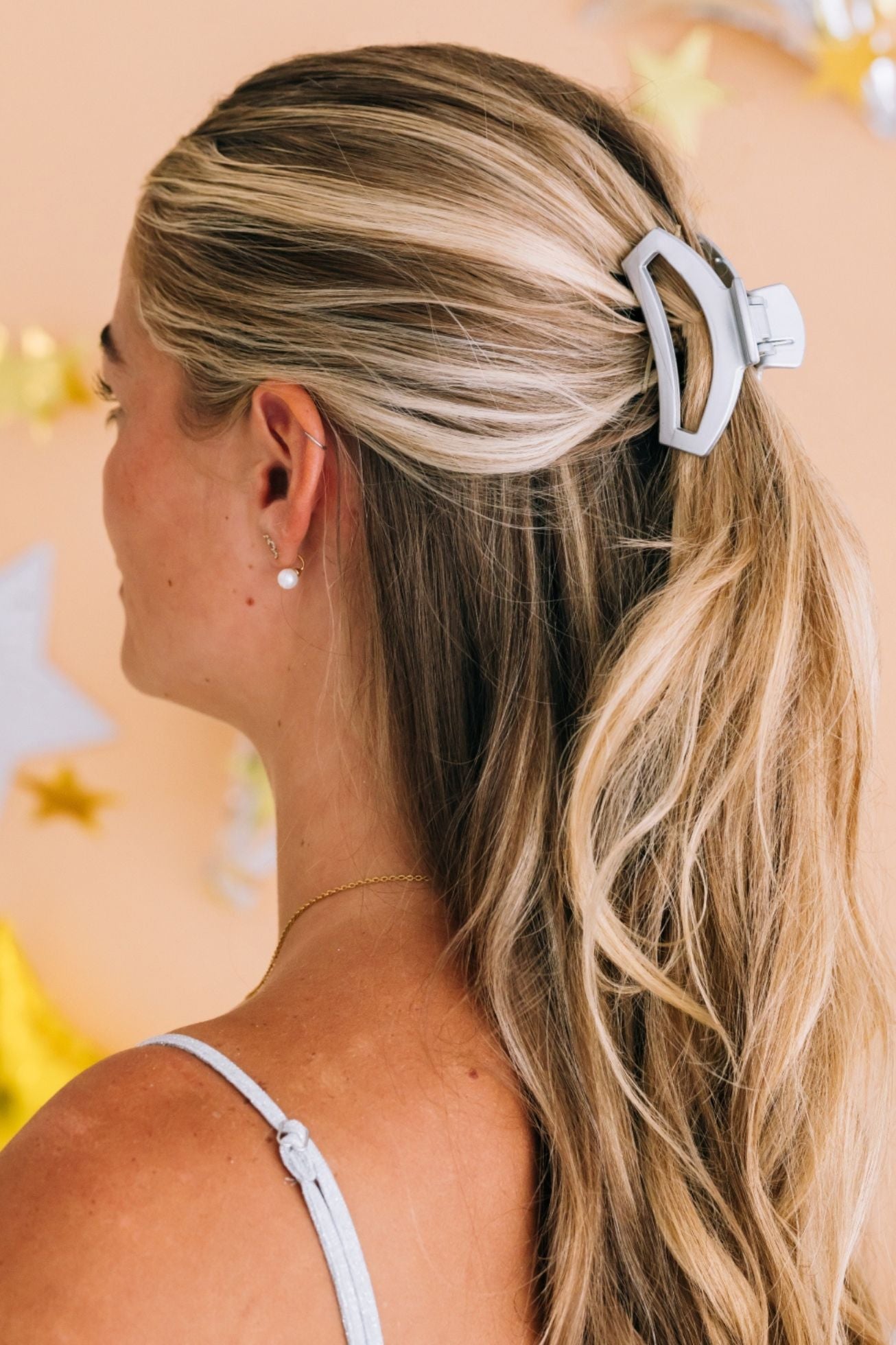 TELETIES - Open Disco Daydream Small Claw Hair Clip in Gray - Small