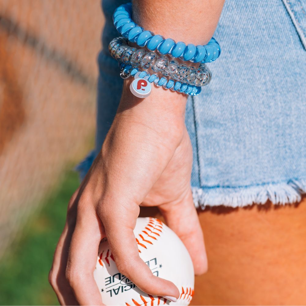 TELETIES - Philadelphia Phillies Small Hair Ties in Red Blue - Small