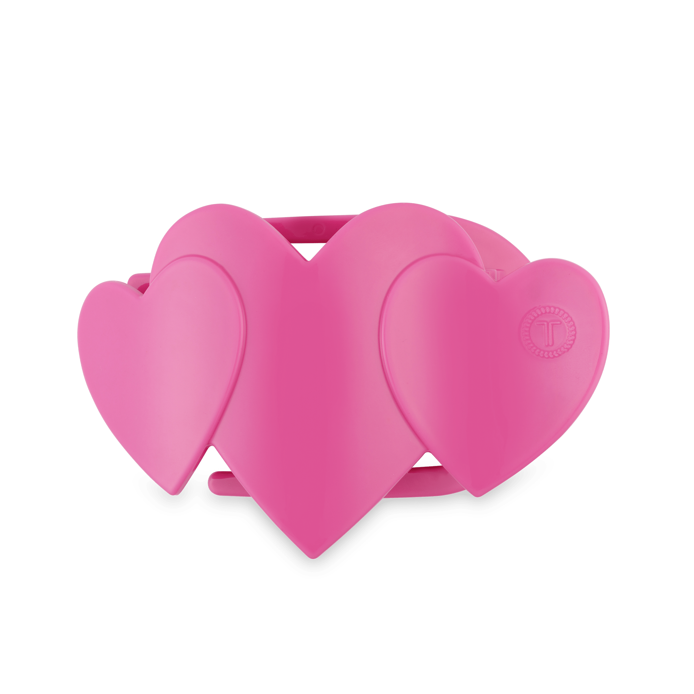 Pink Heart to Heart Medium Flat Hair Clip in Pink | TELETIES