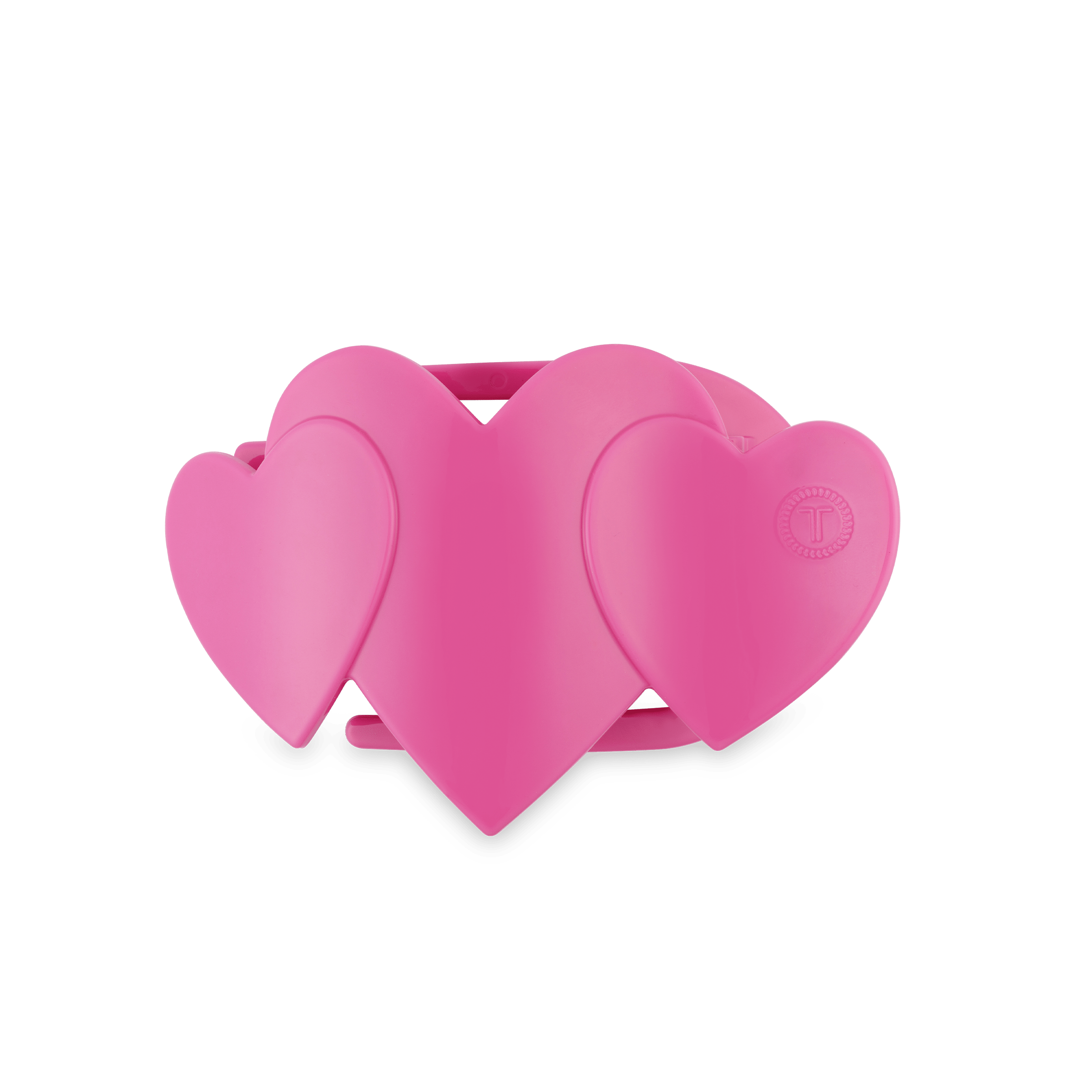 Pink Heart to Heart Small Flat Hair Clip in Pink | TELETIES