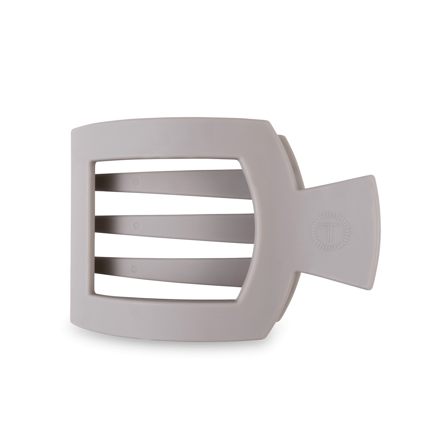 TELETIES - Silver Flames Large Flat Square Hair Clip in Gray - Large