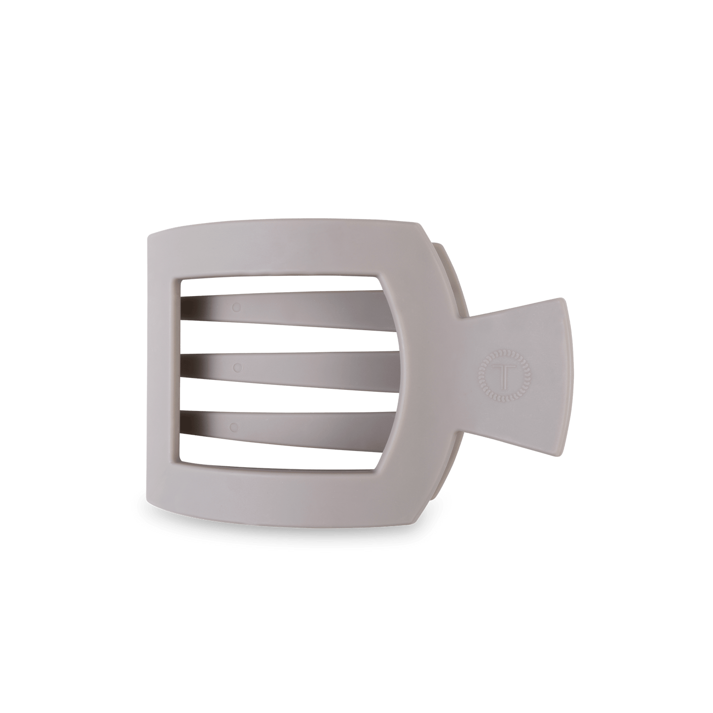 TELETIES - Silver Flames Medium Flat Square Hair Clip in Gray - Medium