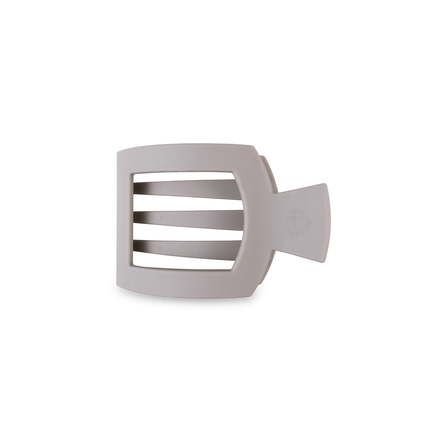 TELETIES - Silver Flames Small Flat Square Hair Clip in Gray - Small