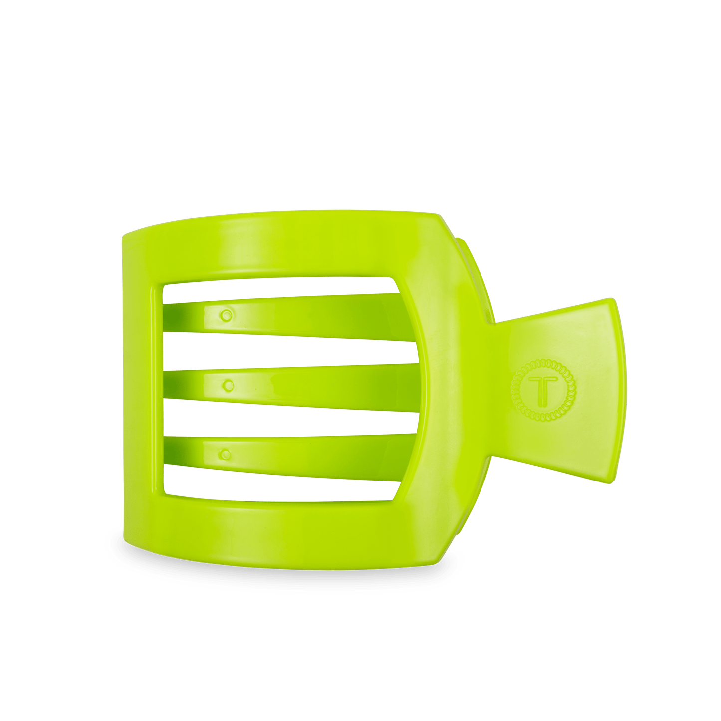 TELETIES - Summer Brights Large Flat Square Hair Clip in Green - Large