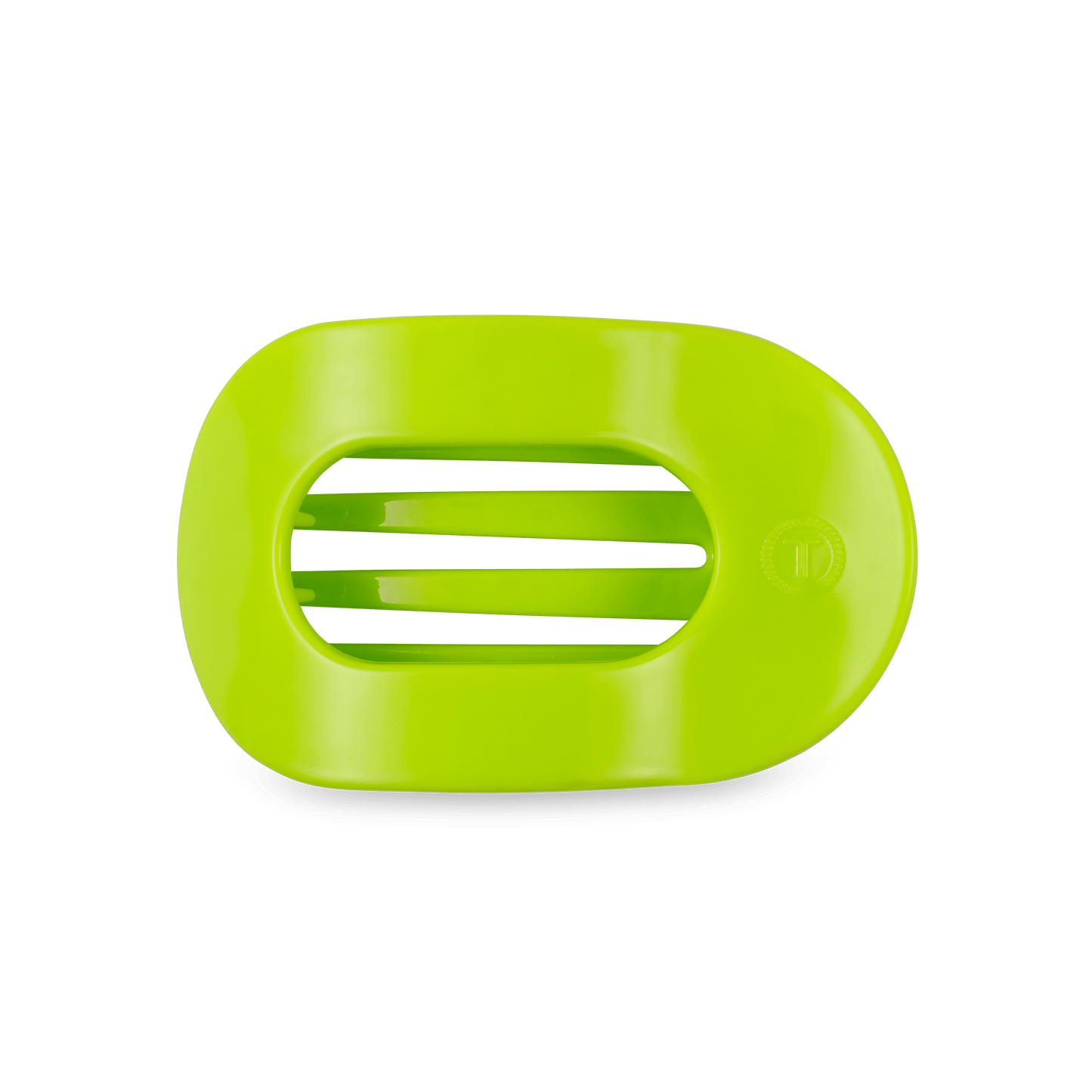 TELETIES - Summer Brights Medium Flat Round Hair Clip in Green - Medium