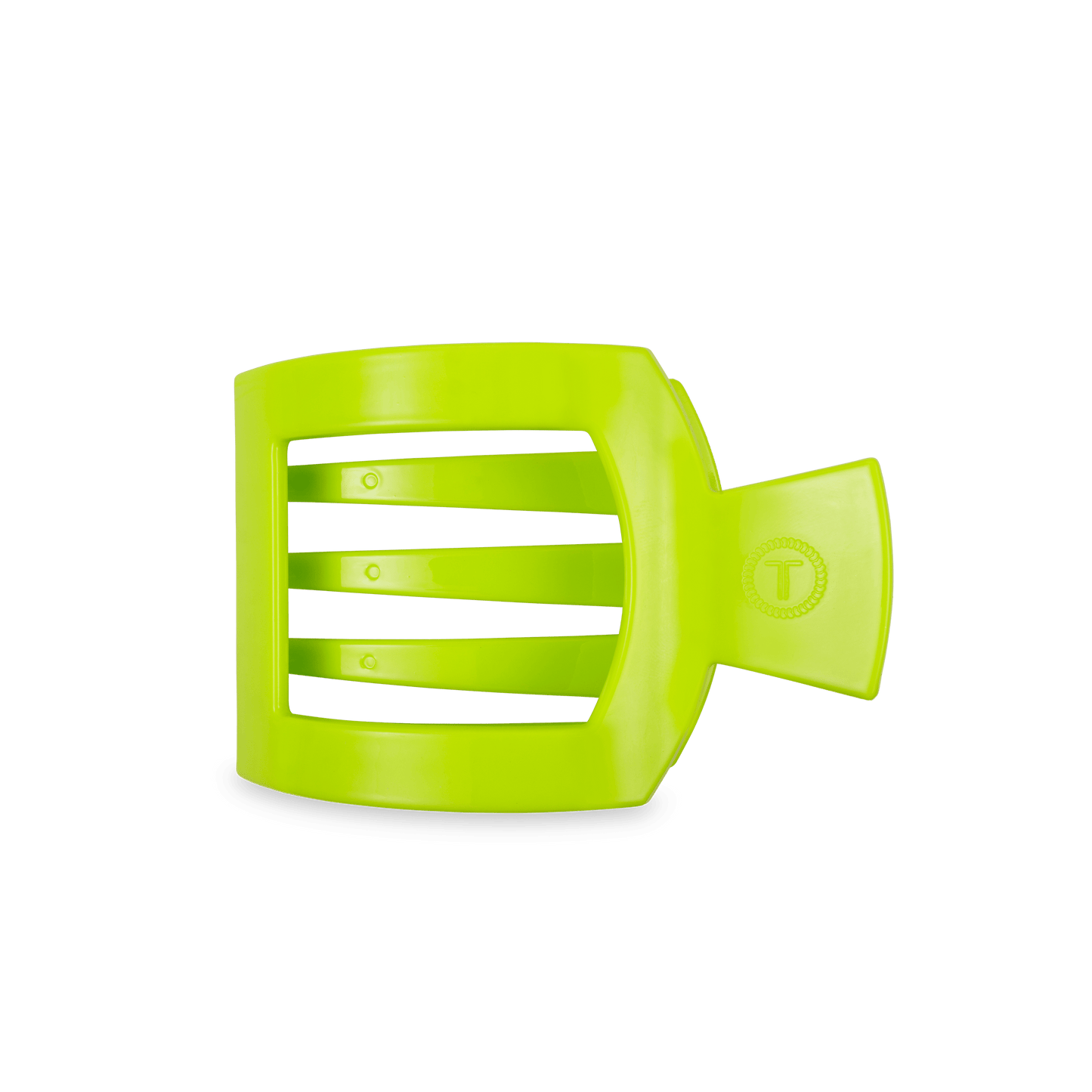 TELETIES - Summer Brights Medium Flat Square Hair Clip in Green - Medium