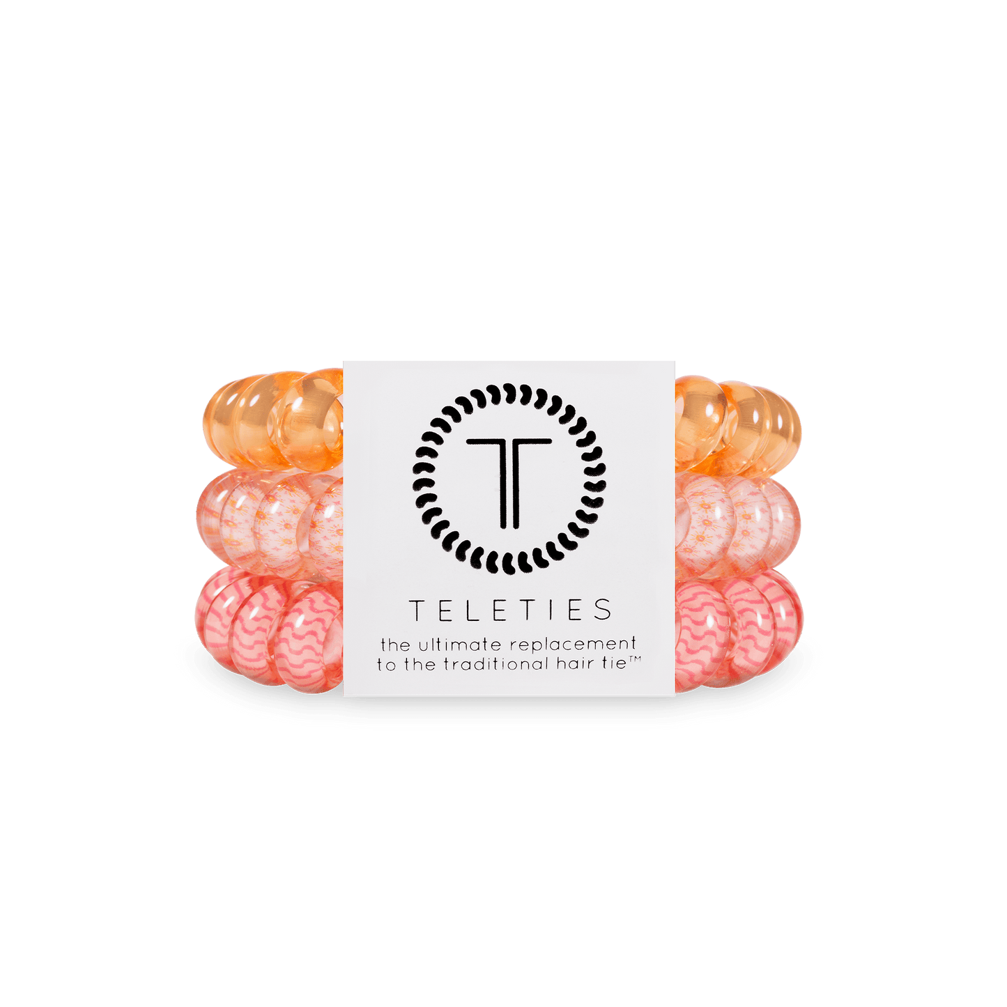 TELETIES - Sunny Days Ahead Large Hair Ties in Pink Yellow - Large