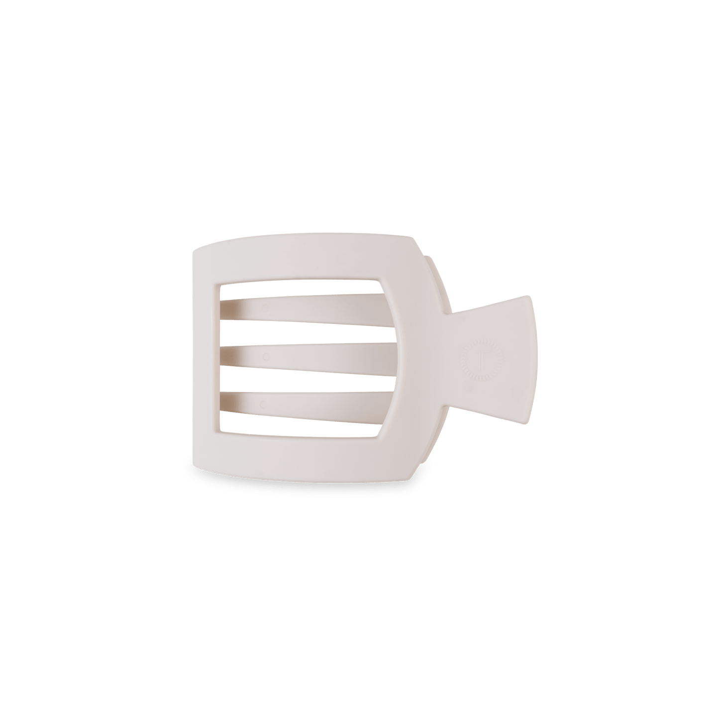 TELETIES - Toasted Small Flat Square Hair Clip in White - Small