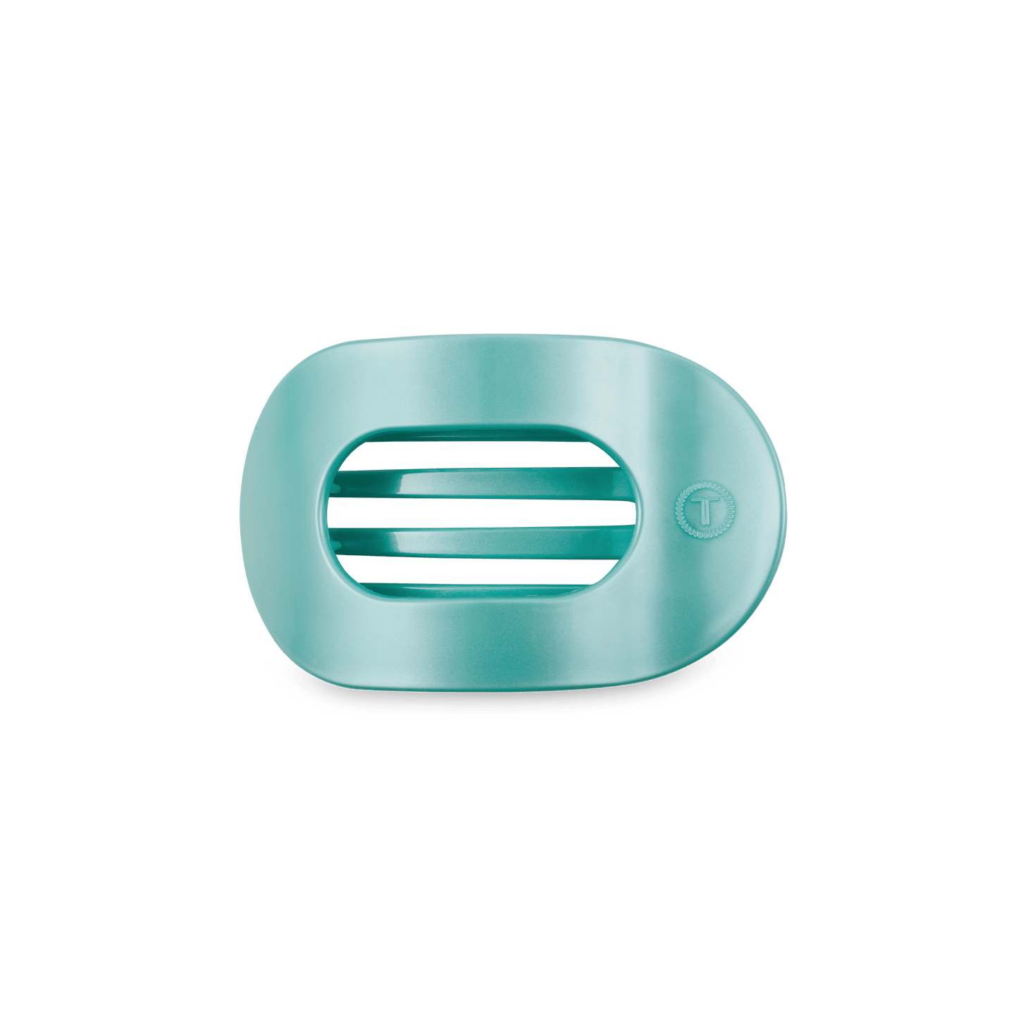 TELETIES - Totally Turquoise Small Flat Round Hair Clip in Blue - Small