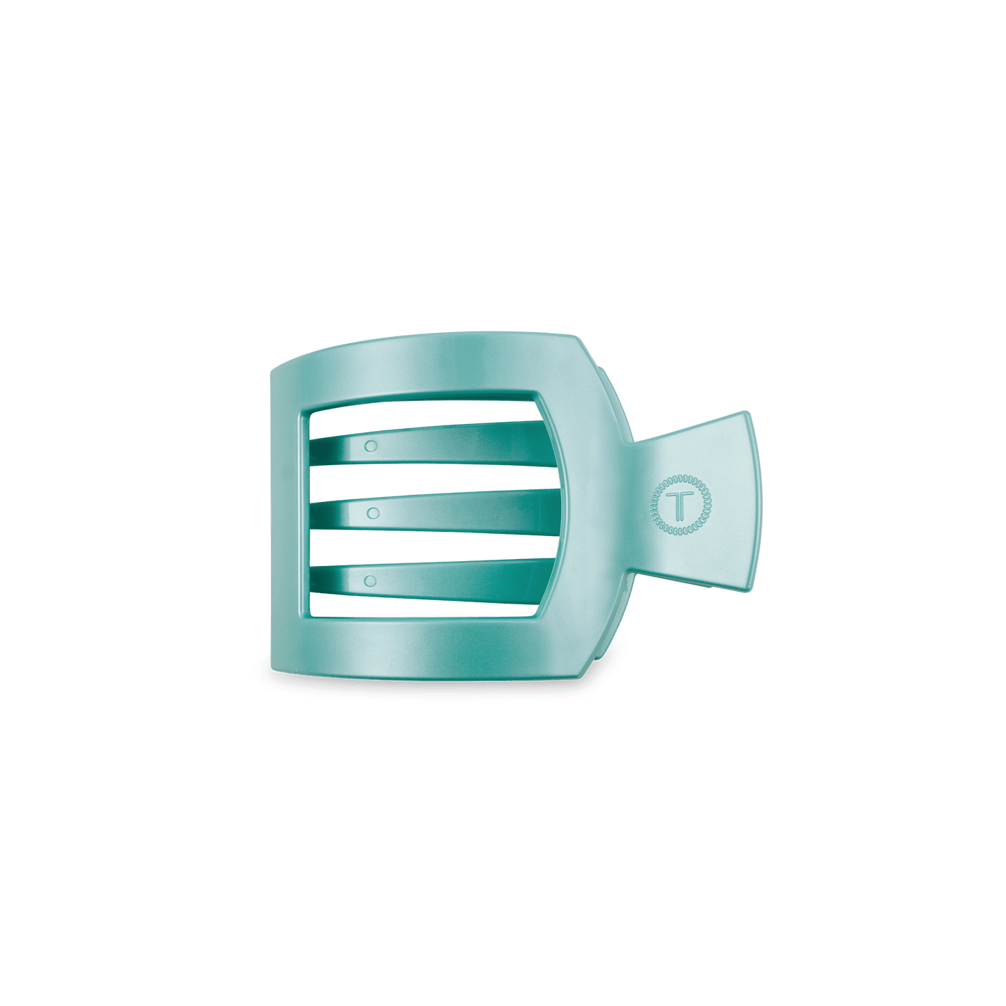 TELETIES - Totally Turquoise Small Flat Square Hair Clip in Blue - Small
