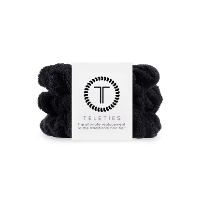 Jet Black Terry Cloth Scrunchie Large - Large Scrunchie - TELETIES 0