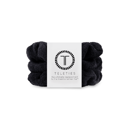 Jet Black Terry Cloth Scrunchie Small - Small Scrunchie - TELETIES 0