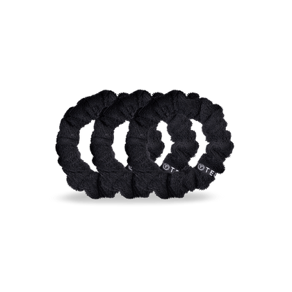 Jet Black Terry Cloth Scrunchie Small - Small Scrunchie - TELETIES 1