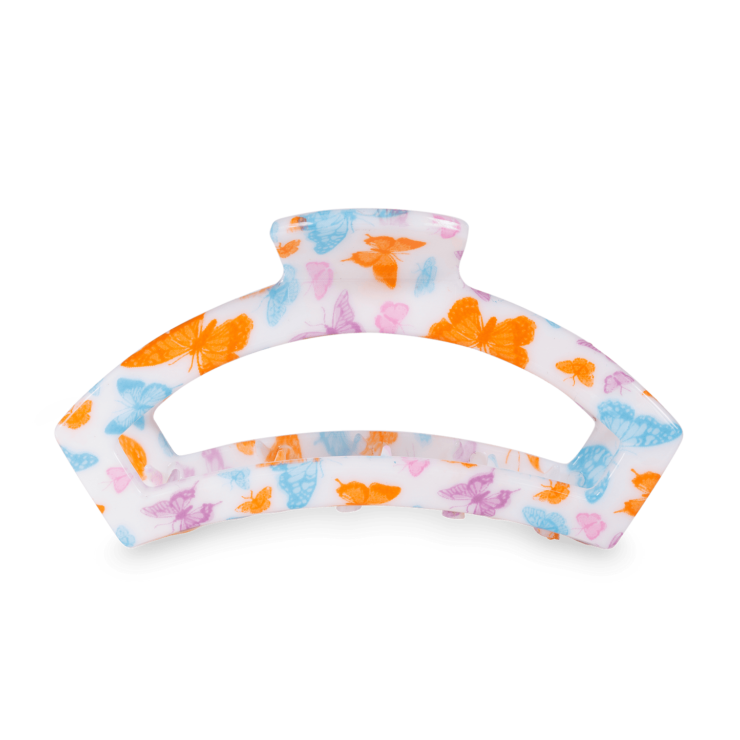 TELETIES - Open Fluttering By Large Claw Hair Clip in White Orange Blue Purple - Large