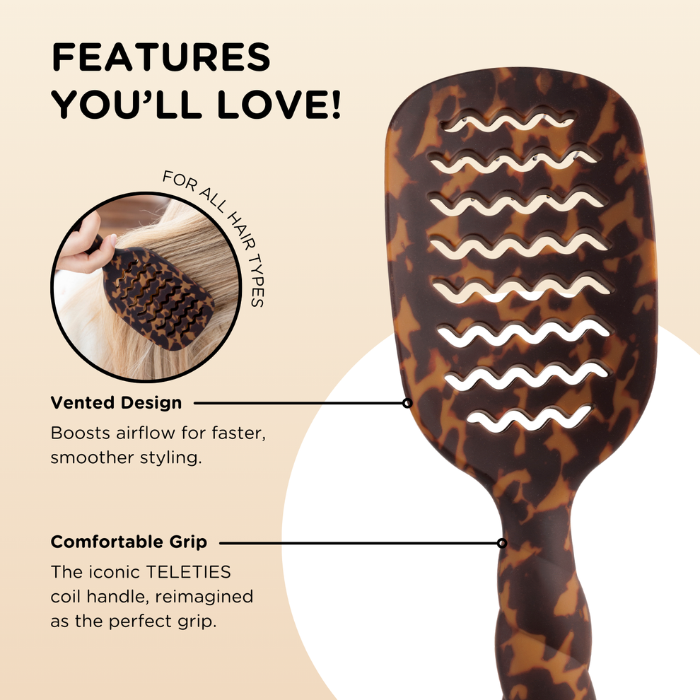 Benefits of Vented TELETIES Toirtoise Hair Brush
