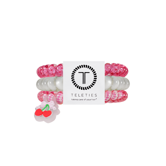 Cherry Bomb Small Hair Ties in Pink - Small