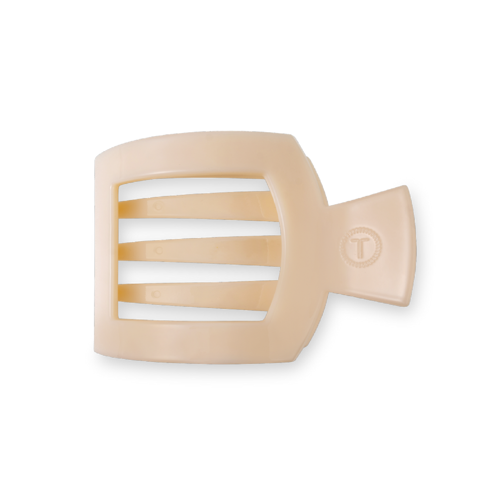 Almond Beige Medium Flat Square Clip - Medium Hair Clip - TELETIES

