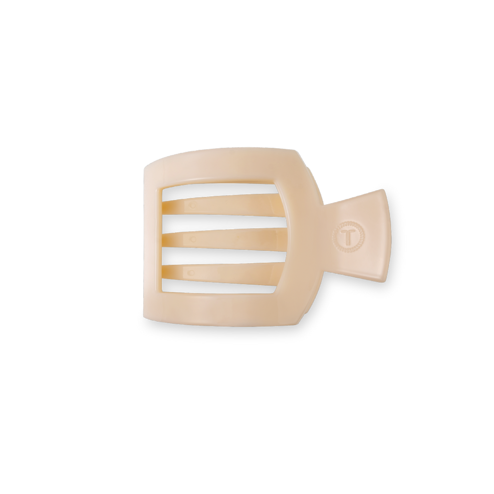 Almond Beige Small Flat Square Clip - Small Hair Clip - TELETIES
