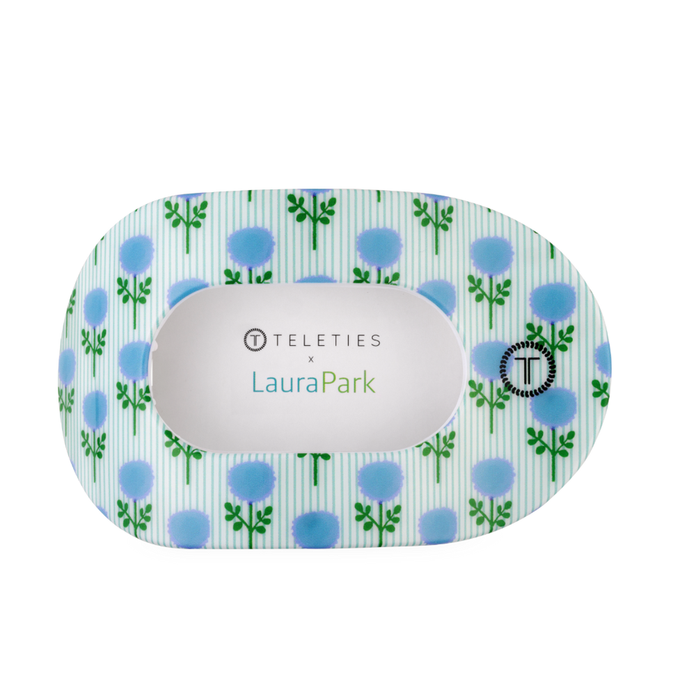 Blue Marigold Large Flat Round Hair Clip
