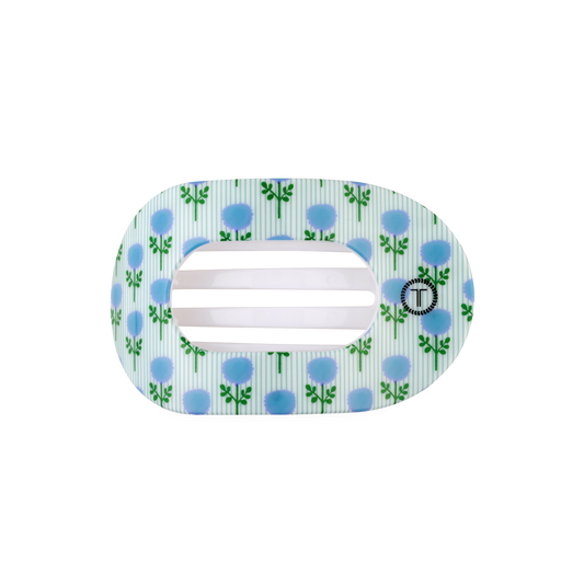 Blue Marigold Medium Flat Round Hair Clip
                in Blue - Medium
              