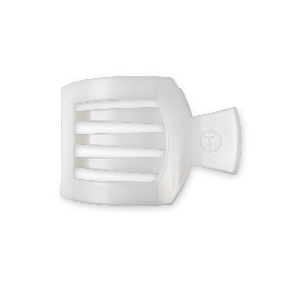 Coconut White Medium Flat Square Clip - Medium Hair Clip - TELETIES
