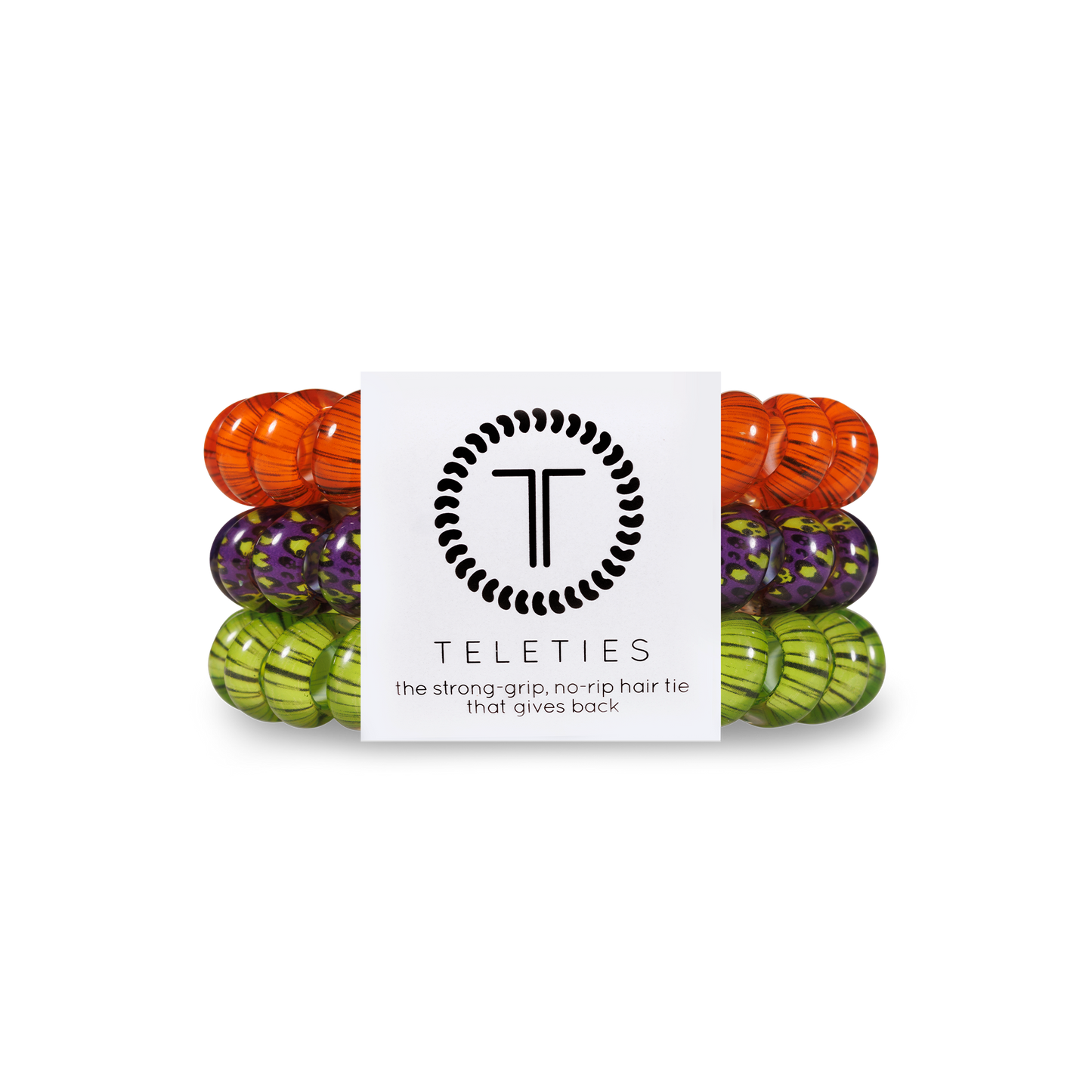 TELETIES - Creepin' it Real Large Hair Ties in Green Orange Black - Large