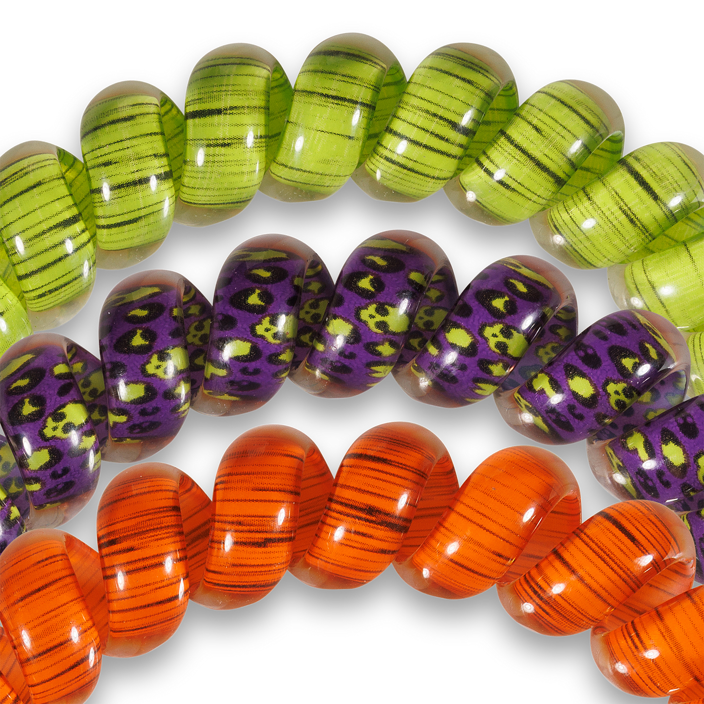 TELETIES - Creepin' it Real Large Hair Ties in Green Orange Black - Large