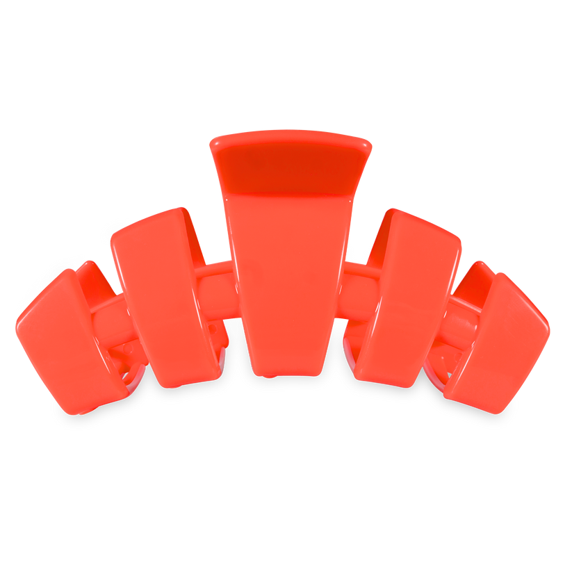 TELETIES - Classic Darty Large Hair Clip in Orange Coral Neon - Large - Image 1