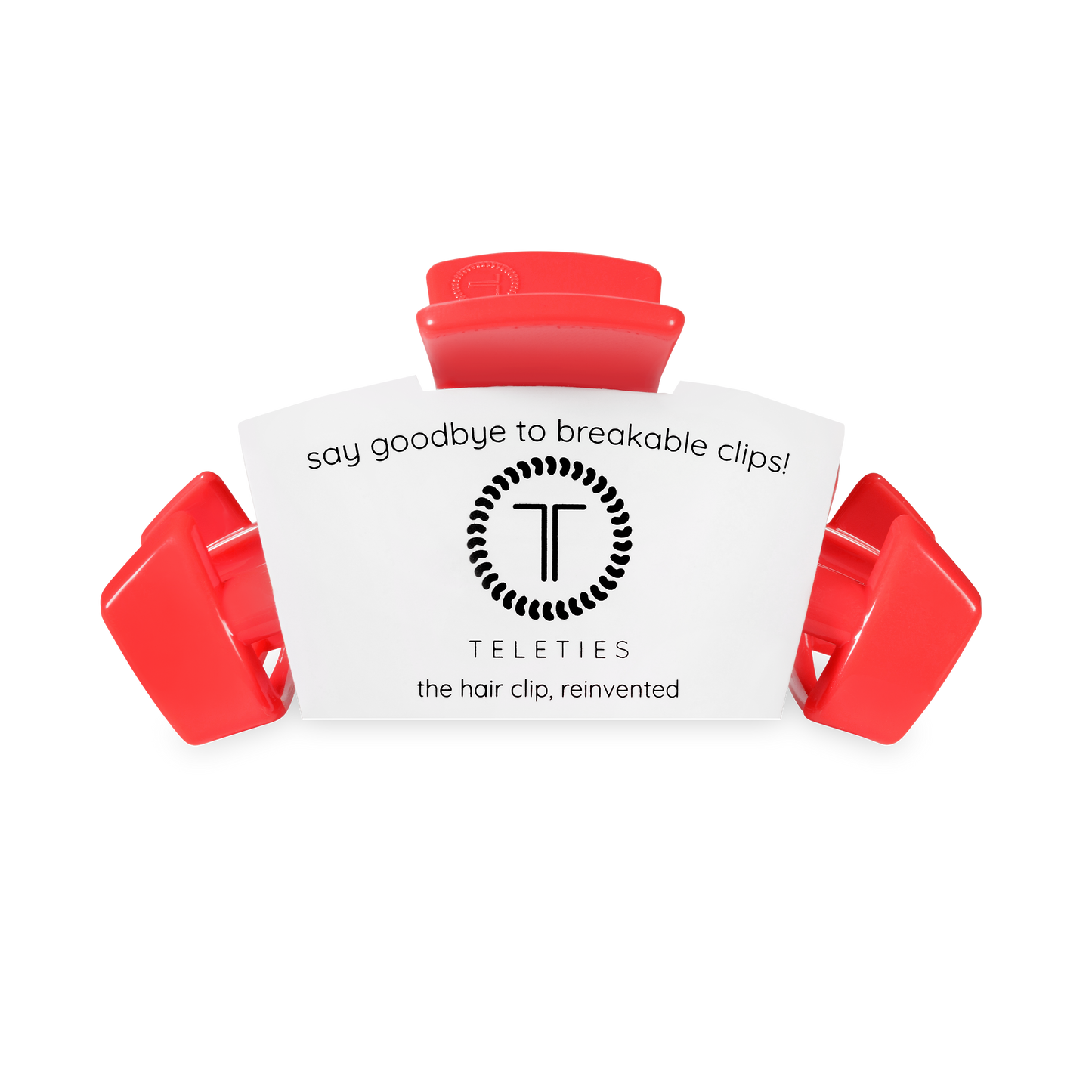 TELETIES - Classic Darty Medium Hair Clip in Orange Coral Neon - Medium