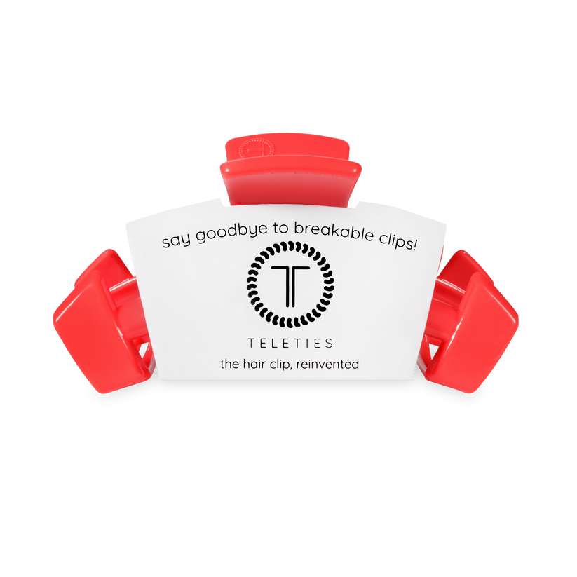 TELETIES - Classic Darty Medium Hair Clip in Orange Coral Neon - Medium - Image 2