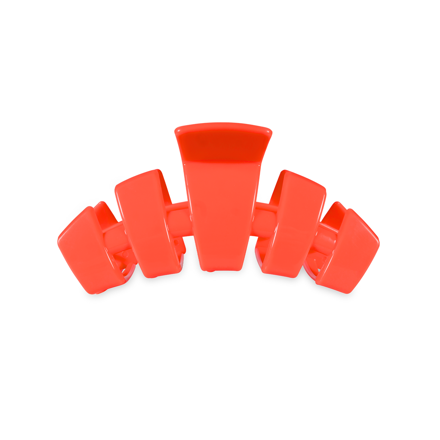 TELETIES - Classic Darty Small Hair Clip in Coral Neon - Small