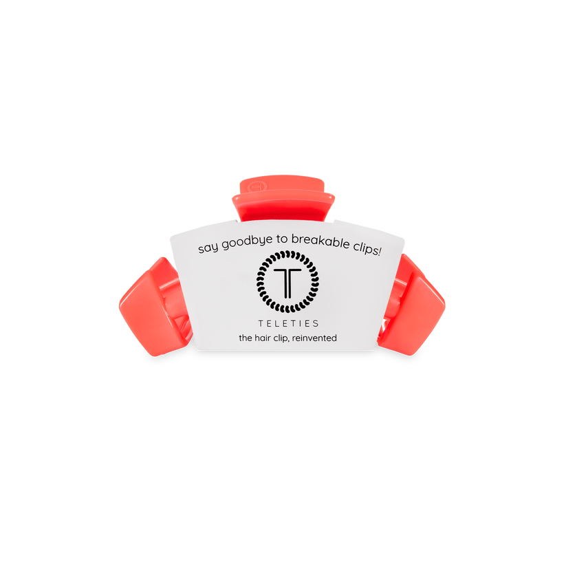 TELETIES - Classic Darty Tiny Hair Clip in Orange Coral Neon - Tiny - Image 2