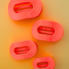 TELETIES - Darty Medium Flat Round Hair Clip in Orange Coral Neon - Medium - Image - 5
