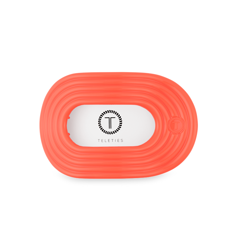TELETIES - Darty Medium Flat Round Hair Clip in Orange Coral Neon - Medium - Image 2