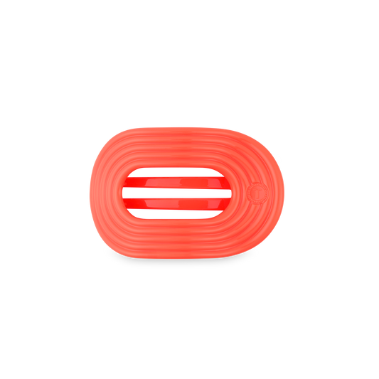 Darty Small Flat Round Hair Clip in Orange Coral Neon - Small