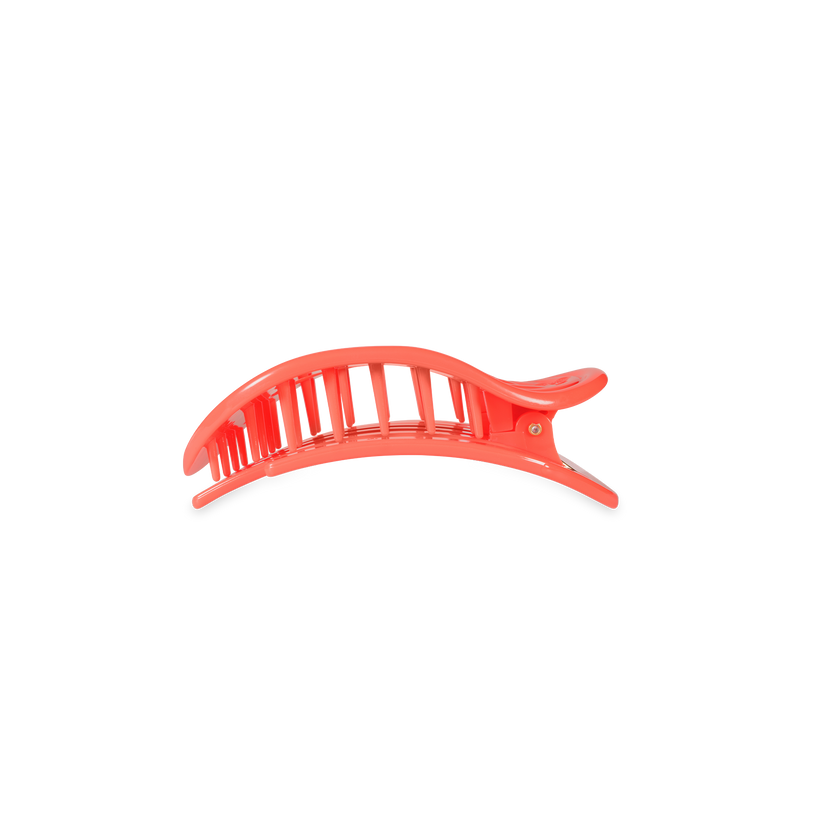 TELETIES - Darty Small Flat Round Hair Clip in Orange Coral Neon - Small - Image 3