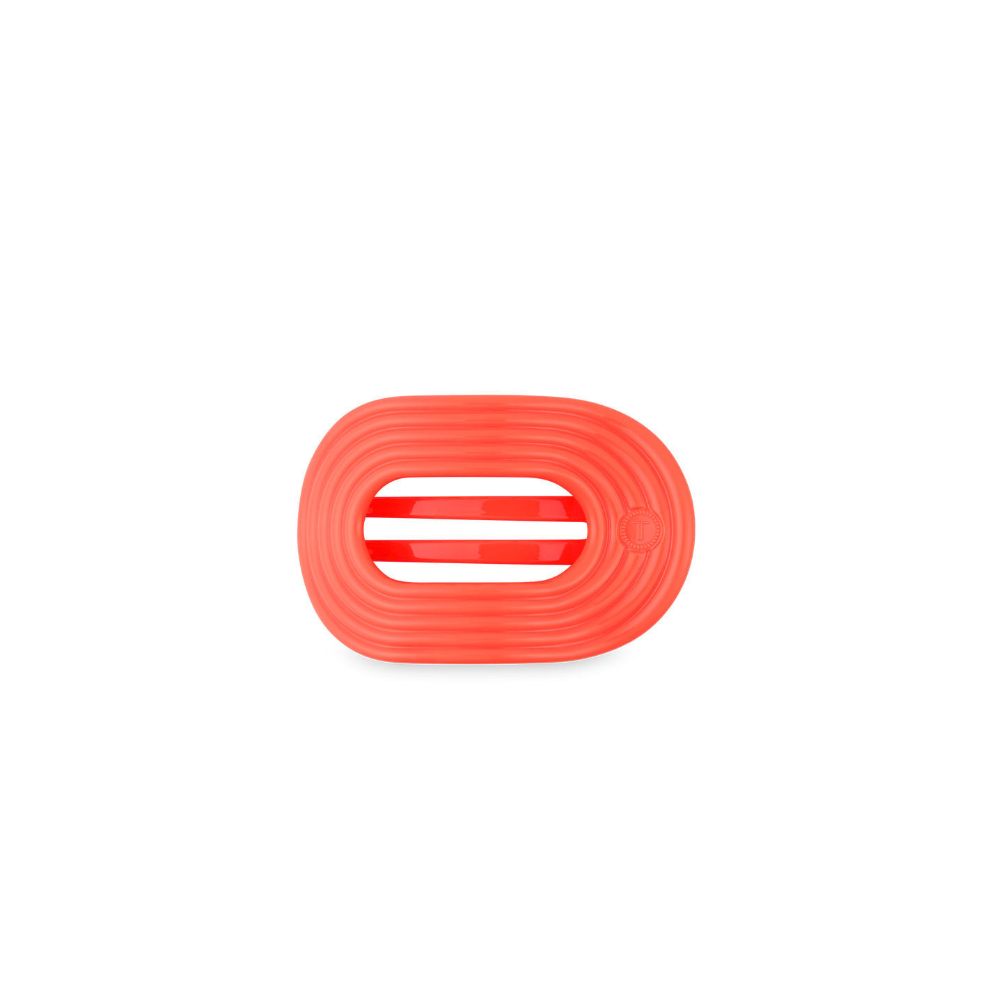 TELETIES - Darty Tiny Flat Round Hair Clip in Orange Coral Neon - Tiny