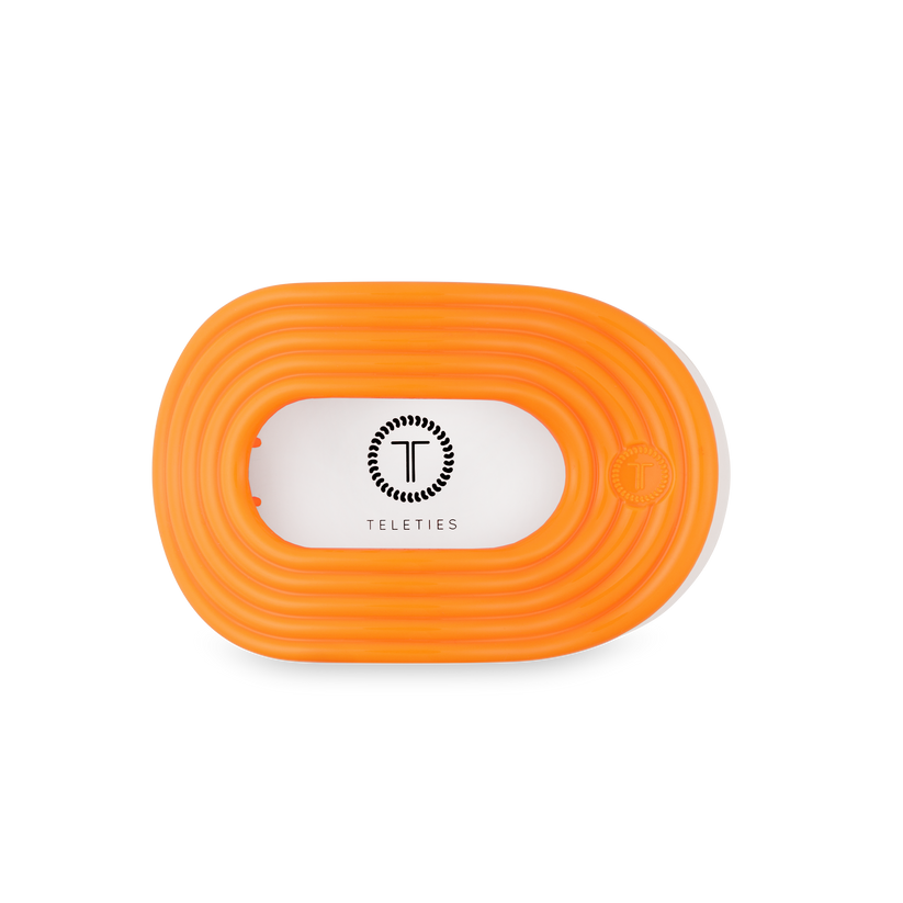 TELETIES - Day Rave Medium Flat Round Hair Clip in Orange Neon - Medium - Image 2