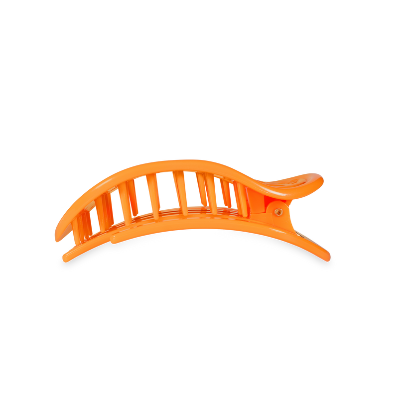 TELETIES - Day Rave Medium Flat Round Hair Clip in Orange Neon - Medium - Image 3