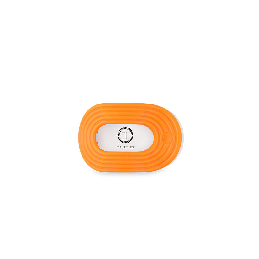 TELETIES - Day Rave Tiny Flat Round Hair Clip in Orange Neon - Tiny - Image 2