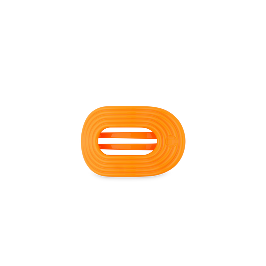 Day Rave Tiny Flat Round Hair Clip in Orange Neon - Tiny