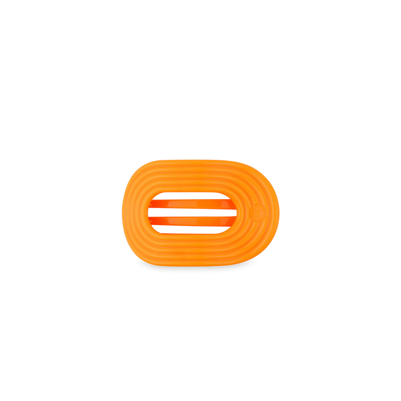 TELETIES - Day Rave Tiny Flat Round Hair Clip in Orange Neon - Tiny - Image 1
