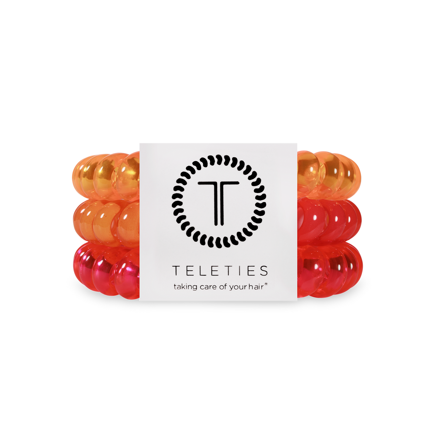 TELETIES - Day Rave Large Hair Ties in Orange Pink Neon - Large